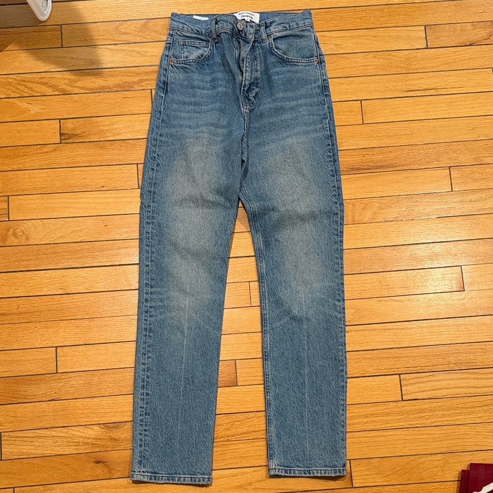 Reformation Blue Straight-Leg Jeans
